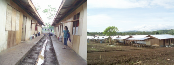 Temporary bunkhouses and drainage system. Source: SuSan Center (2012)